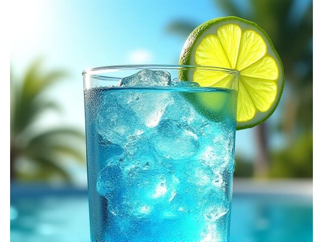 Close-up of a refreshing glass of water with lime and ice, radiating coolness