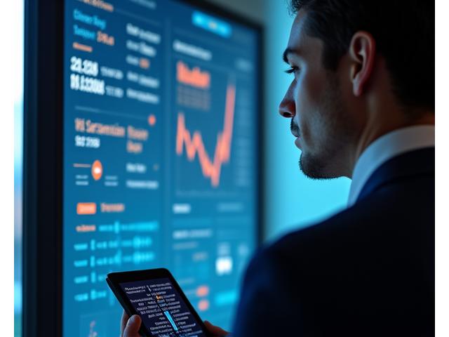 A person looking thoughtfully at a tablet displaying complex health data visualizations from a wearable device.